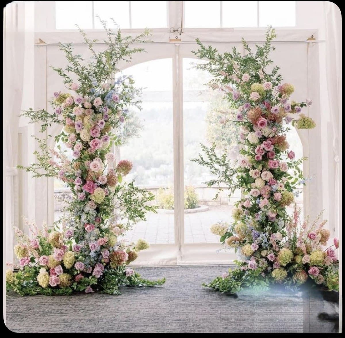 Split Floral Arch — Day Dream Affairs ceremony arch