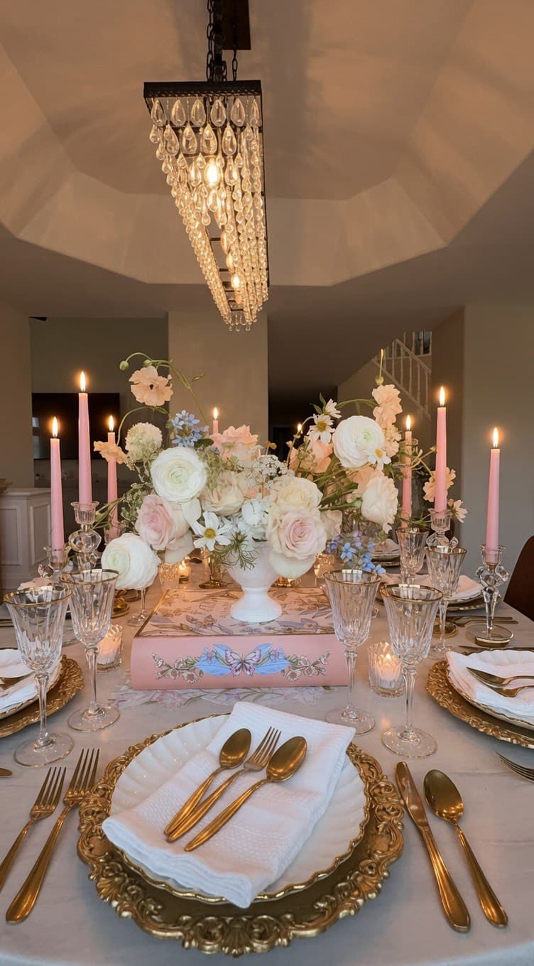 Candlelit Blush Compote — Day Dream Affairs garden centerpiece