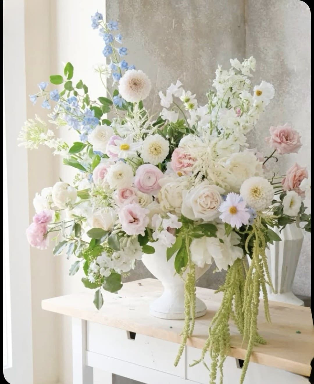Pastel Garden Urn — Day Dream Affairs garden centerpiece