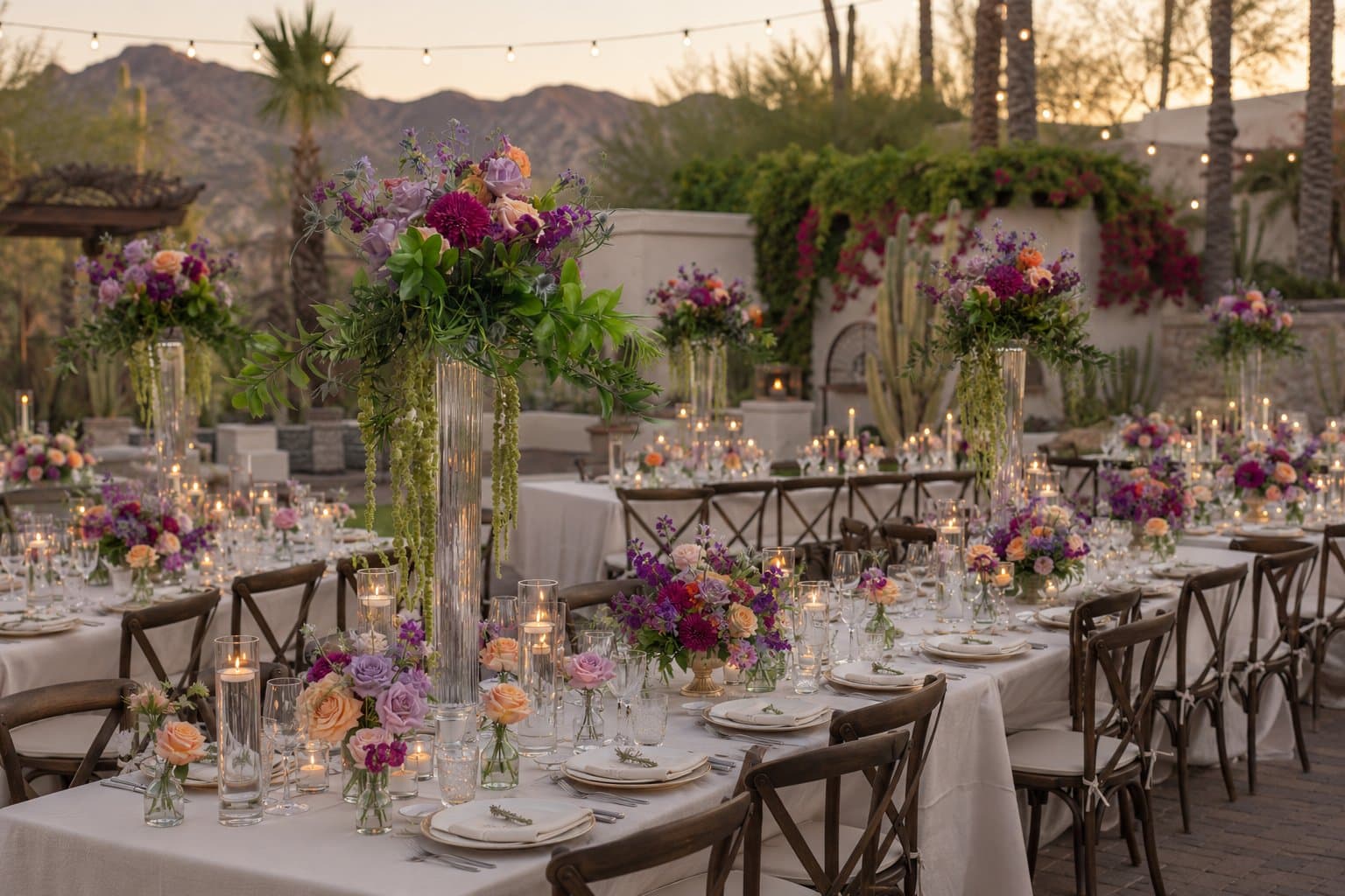 Lavender Sunset Reception — Day Dream Affairs tablescape